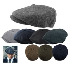 Peaky Blinders FLAT CAP  VINTAGE  HERRINGBONE WOOL GATSBY BAKER BOY NEWS BOY