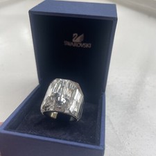 GENUINE Swarovski Swan Engraved Crystal Nirvana Ring - 52 In Box