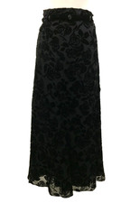 Per Una Women's Skirt Size 18 Tall Black Belted Embossed Rose Lined Zip New F1