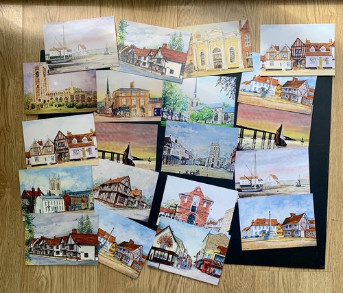 Set fine art postcards - 20,