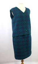 Vintage WELSH TAPESTRY Skirt Top Co-ord 2 Piece Suit Skirt Top UK 12 - MTN