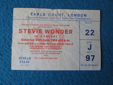 Stevie Wonder Concert Tour Ticket 30/6/84 Earls Court London