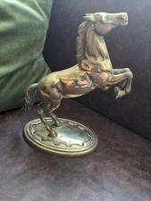 Vintage Brass Rearing Horse /Stallion Figurine Ornament 24cm Tall