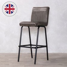 GREY INDUSTRIAL BAR STOOL FAUX