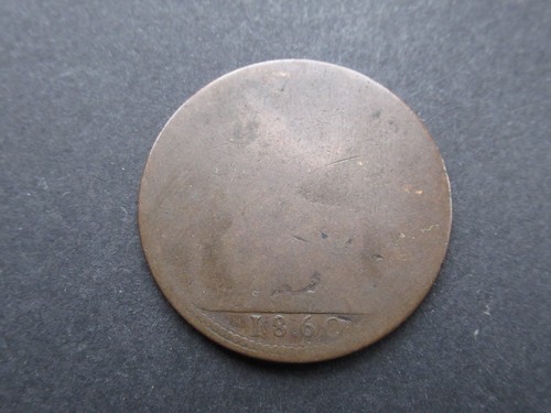 1860 victoria bronze penny - bronze,