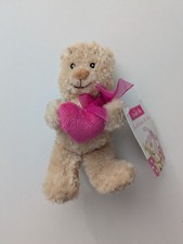 Tesco 2011 Cuddle Me Small Teddy Bear Soft Toy - Pink Heart And Ribbon Bow