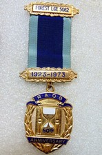 1973 Royal Antediluvian Order of Buffaloes Masonic 50th Anniversary Medal /Jewel