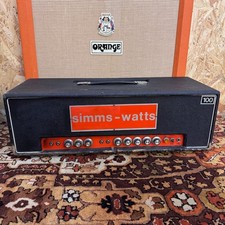 Vintage 1970s Simms Watts AP100 MKII Orange Valve Guitar Amplifier Head *Mullard