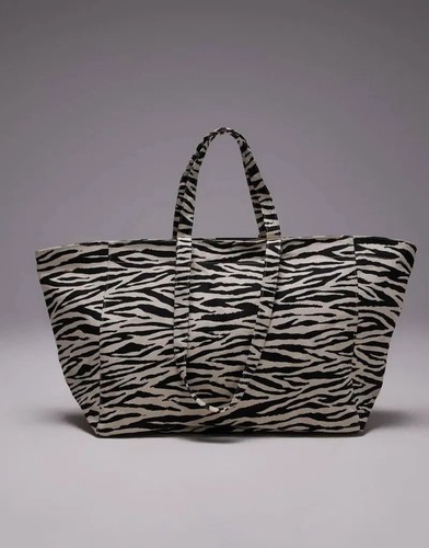 Mango women large zebra - zebra, tote