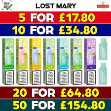 Lost Mary BM600 Refills Prefilled Pods | 20mg | Nic Salt | E-Cig | 2 Pack | MTL