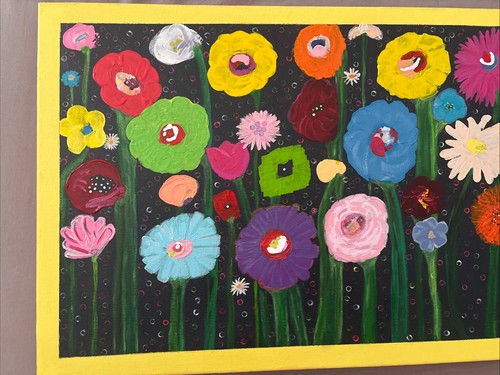 Original abstract floral - original,