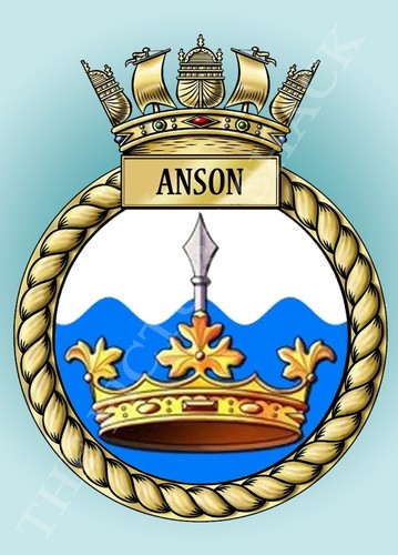 Hms anson crest metal - on, a