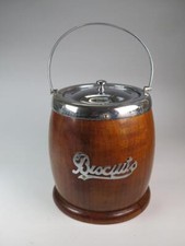 Vintage Wooden Biscuit Barrel