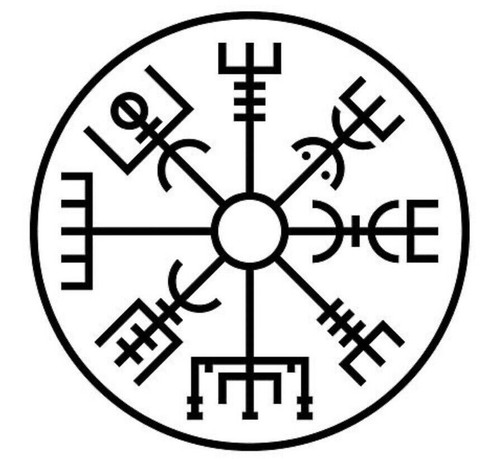 Large viking compass runic - compass,