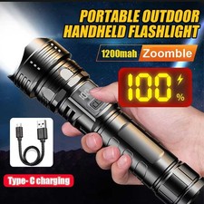 990000000Lumens High Powered Super Bright Flashlight USB Rechargeable Torch Lamp