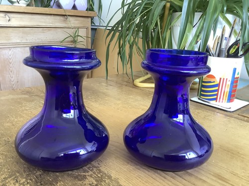Vintage blue glass hyacinth - 2,