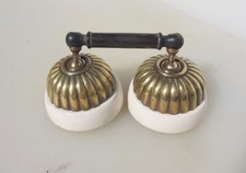 Antique Brass & Ceramic Light Switches Old Toggle Victorian Jelly Mould Switch