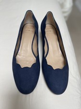 John Lewis Aiyana Navy Suede Court Shoes 38 / 5 Scalloped Shoe