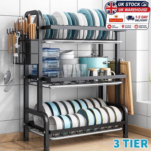 Tier dish drainer rack with - tier,