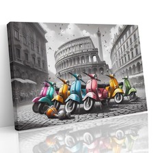Colourful vespa scooters - colourful,