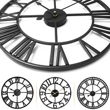 Extra Large Roman Numerals Skeleton Wall Clock Open Face Big Giant Metal Clock