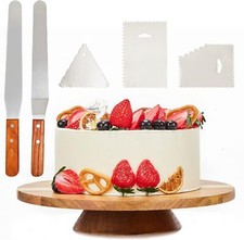 12" Acacia Wood Revolving Cake
