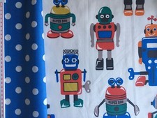 Robots & Spots On Cobalt Blue