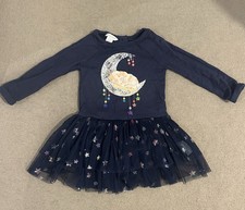 Monsoon Girls navy embellished dress size 6-12 months