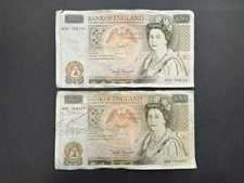 Rare Vintage Bank Of England £50 Pounds Banknote Set (2) LOT: 0211-952