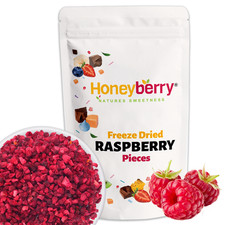 Freeze Dried Raspberry Pieces | Dehydrated Diced Fruits, 100% Natural, No Sugar
