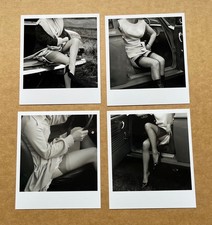 Polaroid Style 1960's Vintage Glamour Photographs x 4 - Retro/Stockings/Cars