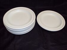 Retro Set of 6 x Italian White Stoneware 10.25" Dinner Plates Laveno Ravelli