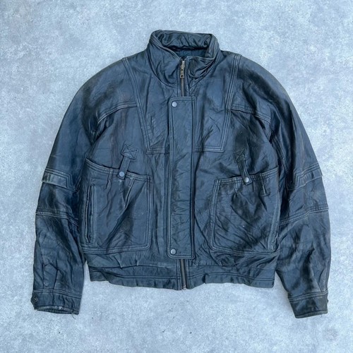 Vintage leather bomber jacket