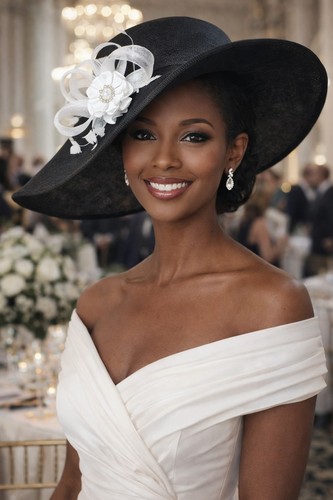 Black hat with - white, accessory