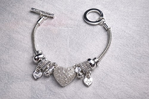 Silver crystal heart - silver,