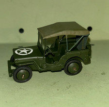 Professionally Restored Dinky 153 Army Jeep White Star Bonnet Post War Hubs 2239