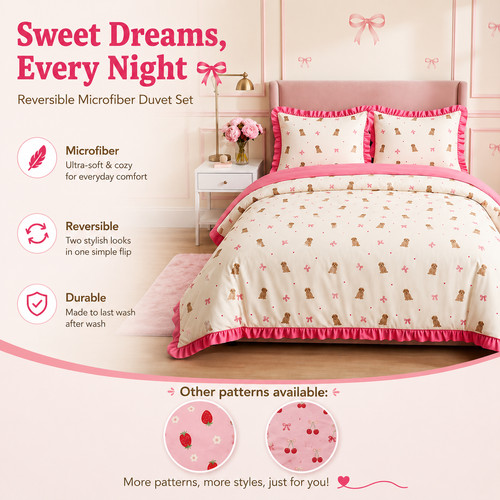 Scallop frill duvet cover - scallop, set
