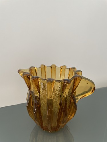 Stolzle art deco amber glass - art,