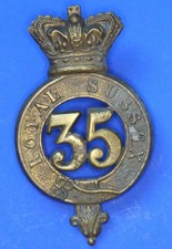 Victorian 35th (Royal Sussex) Regiment of Foot Glengarry Cap Badge   [33070]