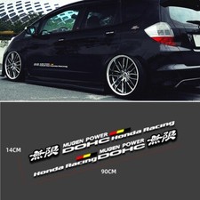 White Mugen Power Racing DOHC Decals Car Body Window Gas Cap Sports Sticker 90CM