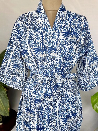 Indian kimono cotton blue - indian,