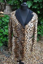 Dorothy Perkins Leopard Print Velvet Jacket Rockabilly Teddy Boy 14 BNWOT