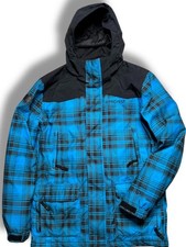 Protest Blue Black Checked Ski Snowboard Jacket Hooded Winter Coat Size Small