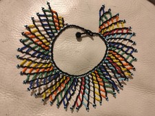 Multicoloured BEADED NECKLACE CHILDREN's Size AFRICAN NEW FROM South Africa NEW