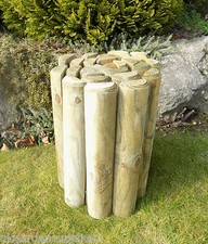 Log Roll Garden Lawn Path Edging Wooden Timber Grass Border 18" (45cm) High