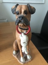 9 " BIG DOG ,LITTLE DOG (BOXER & POODLE) BORDER FINE ARTS 2005 ORNAMENT FIGURE