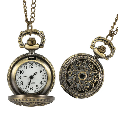 Vintage floral pocket watch - vintage,