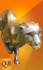 ART DECO CAT BRONZE FIGURE SCULPTURE STATUE HOT CAST CHEETAH COUGAR WILD ANIMAL