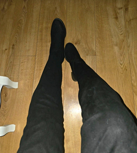 Women black faux suede - faux,