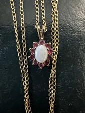 Vintage 9K Gold Ruby & Opal